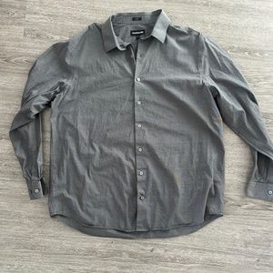 Express Men's Gray 1MX Classic Dress Shirt Size XL